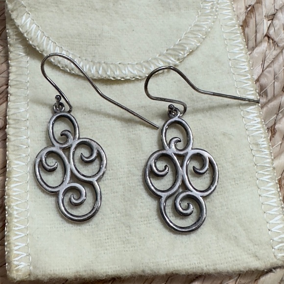 Vtg Sterling Silver Retired JAMES AVERY Dangle Drop 4 Swirl Earrings Lot - Picture 1 of 2